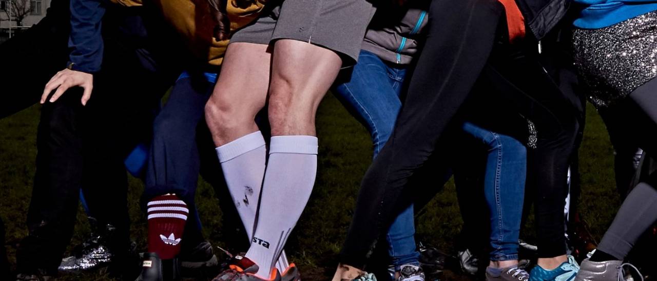 Legs and rugby boots