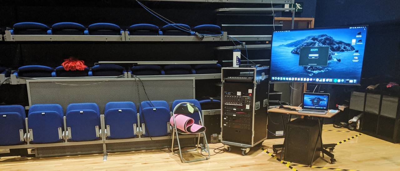 dance teachers and choreographers connect to the studio via zoom video calling