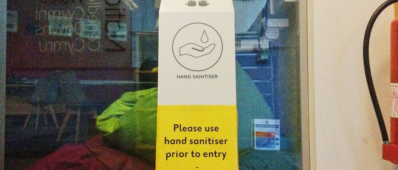 hand sanitiser station must be used on entering the building